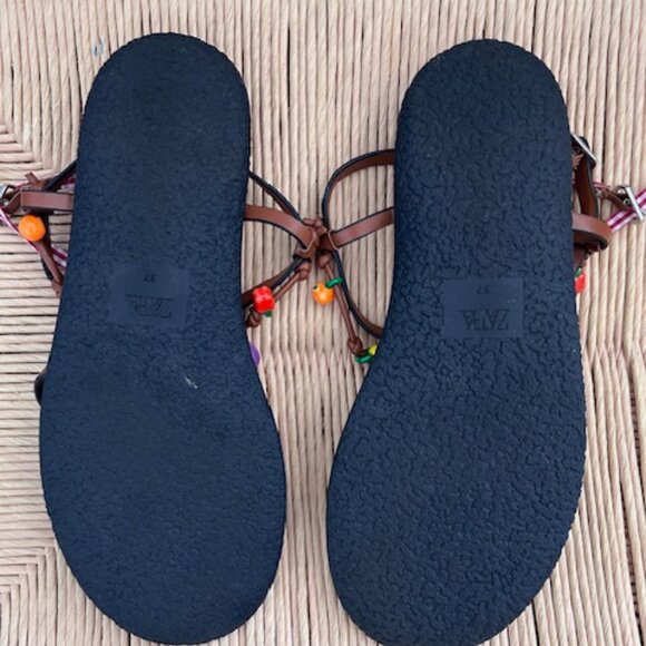 Zara Brown Charm Strap Sandals - LIKE NEW - Picture 3 of 4